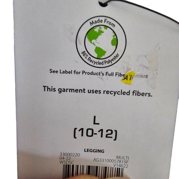 Athletic Works Rose Floral Legging Pants Girls size L or 10/12 - Picture 6 of 10